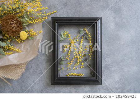 Mimosa and frame decor 102459425