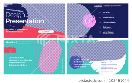 Creative presentation templates elements on a purple background. Vector infographics. 102461044