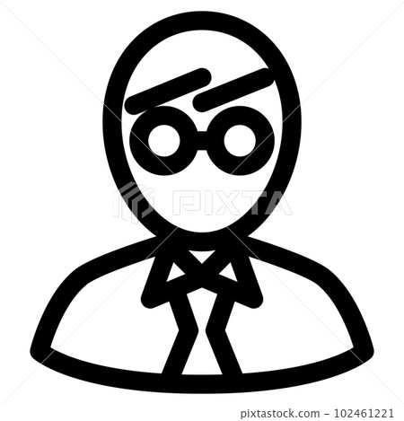 Line style icon representing person, man, glasses 102461221