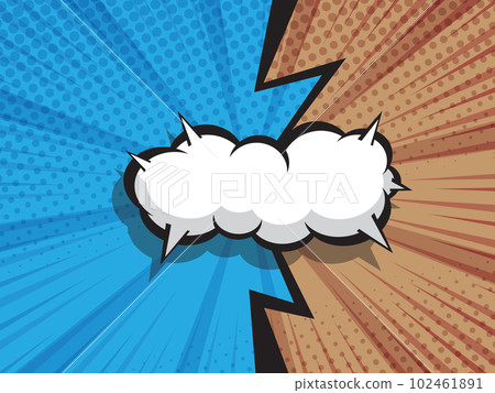abstract comic book, pop art vs, versus, duel fight cartoon  with blank speech bubble halftone 102461891