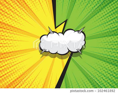 abstract comic book, pop art vs, versus, duel fight cartoon  with blank speech bubble halftone 102461892