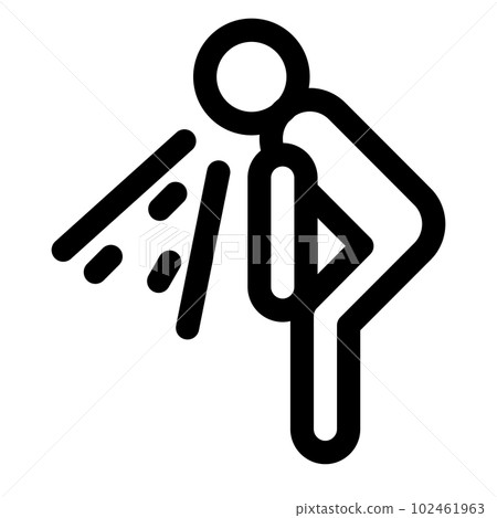 代表受傷/疾病和嘔吐的線條樣式圖標 102461963