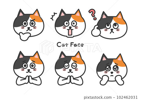 可愛貓臉套裝印花布貓擬人化 102462031