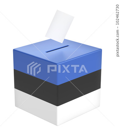 Ballot box with the flag of Estonia 102462730