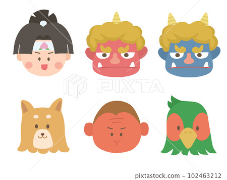 桃太郎和他的伙伴們和惡魔的臉 102463212