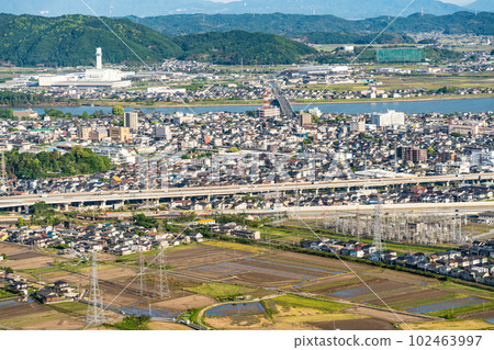 從岡山縣岡山市東區芥末山看到的西大寺街景 從岡山縣岡山市東區芥末山看到的西大寺街景 102463997