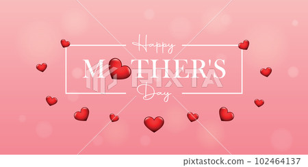 happy mothers day pink card with red hearts 102464137