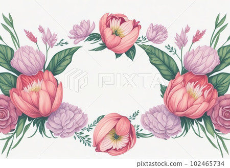 Design for a Mother's Day greeting featuring lovely flowers. Generative AI. 102465734