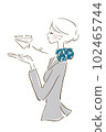 Parisienne girl fashionable illustration CA cabin attendant flight attendant 102465744