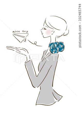 Parisienne 少女時尚插畫 CA 機艙服務員空姐 102465744