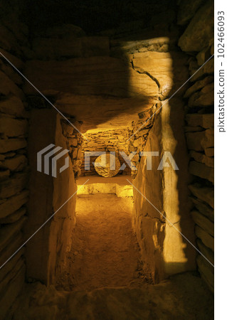 Interior of dolmen de El Romeral, UNESCO site, Antequera, Spain Interior of dolmen de El Romeral, UNESCO site, Antequera, Spain 102466093