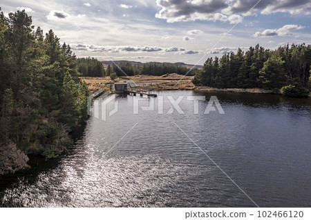 Aerial view of Lough Anna, the drinking water supply for Glenties and Ardara - County Donegal, Ireland Aerial view of Lough Anna, the drinking water supply for Glenties and Ardara - County Donegal, Ireland 102466120