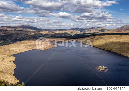 Aerial view of Lough Anna, the drinking water supply for Glenties and Ardara - County Donegal, Ireland Aerial view of Lough Anna, the drinking water supply for Glenties and Ardara - County Donegal, Ireland 102466121