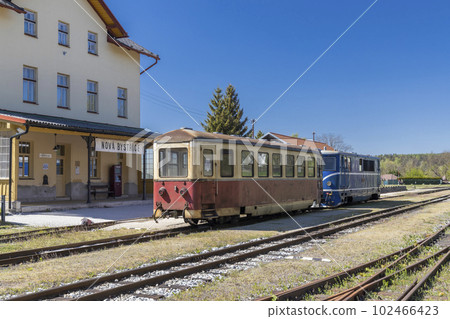 Narrow gauge railway Jindrichuv Hradec to Nova Bystrice, station Nova Bystrice, Czech Republic Narrow gauge railway Jindrichuv Hradec to Nova Bystrice, station Nova Bystrice, Czech Republic 102466423