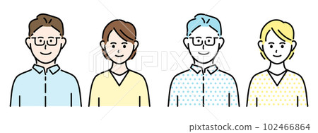 Couple portrait, Japanese gender, vector illustration material set 102466864