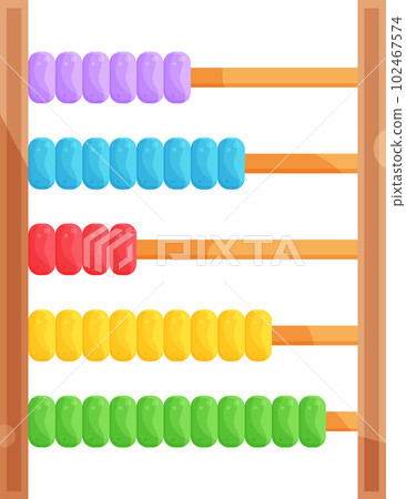 bright vector illustration of mathematical abacus, school and office supplies, back to school bright vector illustration of mathematical abacus, school and office supplies, back to school 102467574