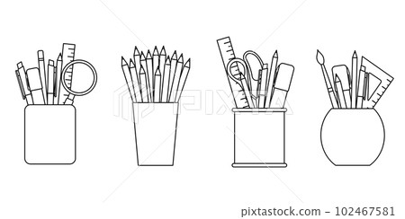 Office supply stationery school tools icons Vector Image