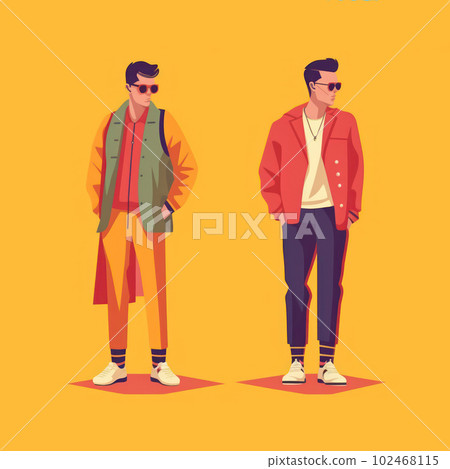 Flat illustration organic graphic design pride day gay couple  in love concept. 102468115