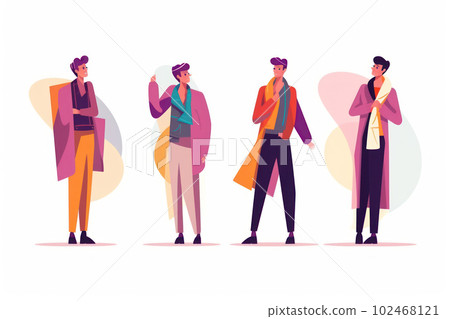 Flat illustration organic graphic design pride day gay couple  in love concept. 102468121