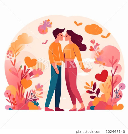 Flat illustration pride day lesbian couple in love background. 102468140