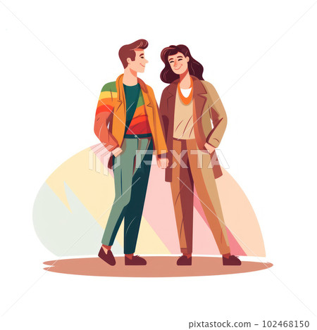 Flat illustration pride day lesbian couple in love background. 102468150