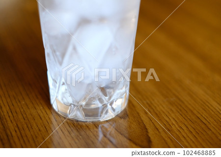 glass with ice and carbonated water glass with ice and carbonated water 102468885