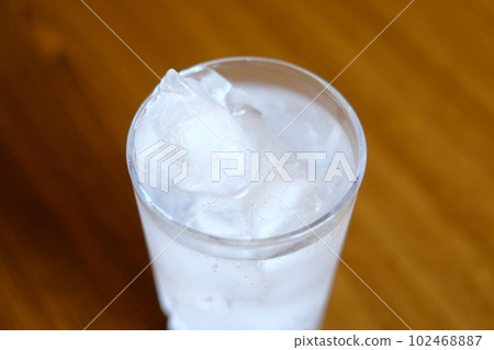 glass with ice and carbonated water glass with ice and carbonated water 102468887