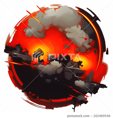 abstract futuristic object floating over a white background 102469540