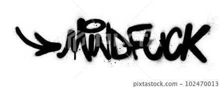 graffiti mindfuck word sprayed in black over white 102470013