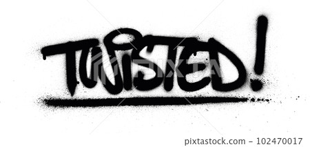 graffiti twisted word sprayed in black over white graffiti twisted word sprayed in black over white 102470017