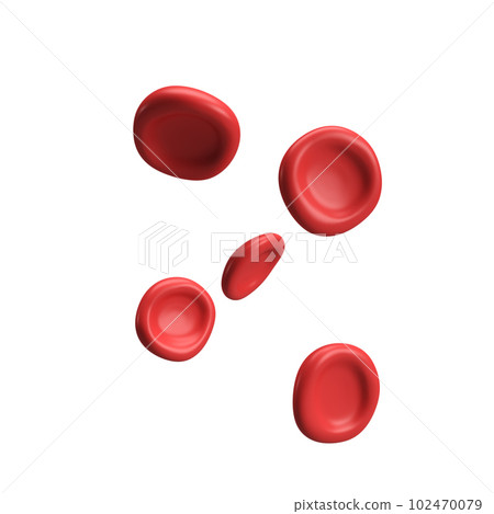 3d flow red blood cells iron platelets erythrocyte anemia. Realistic medical analysis illustration on white background with clipping path 102470079