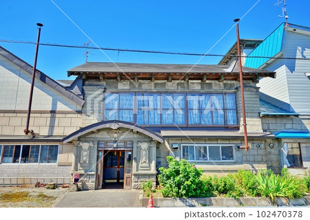 The scenery of Mashike-cho, Hokkaido's Furusato Historical Street The retro building of the Shimagawa Shokudo that has been around since 1916 The scenery of Mashike-cho, Hokkaido's Furusato Historical Street The retro building of the Shimagawa Shokudo that has been around since 1916 102470378