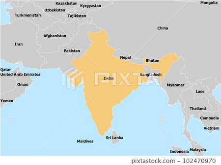 India map border infographic land atlas 102470970