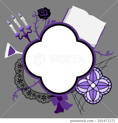 Frame in gothic style. Illustration for holiday and party. Halloween or masquerade. 102471272