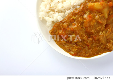 Curry rice with melted ingredients Curry with most of the ingredients melted apart from the potatoes Curry rice with melted ingredients Curry with most of the ingredients melted apart from the potatoes 102471433