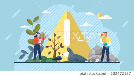 Concept of global warming, climate change. Animals and birds suffer from human activities Concept of global warming, climate change. Animals and birds suffer from human activities 102472187