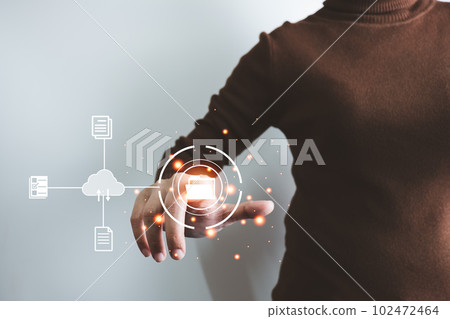 Document Management System DMS, Online document database management, Organization document Organized, automated processes to manage files, ERP enterprise efficient, business technology. 102472464