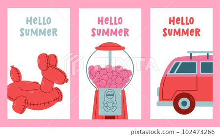 Summer Time Poster Design with Happy and Fun Concept Stock Vector -  Illustration of illustrationn, objects: 67167982