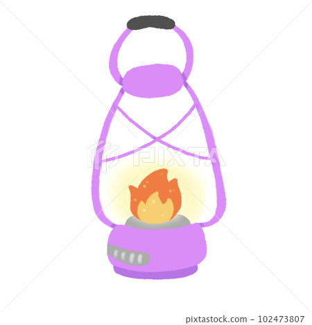 Hand-drawn Cute purple camping lantern, lamp, fire, Camping character design in doodle style Hand-drawn Cute purple camping lantern, lamp, fire, Camping character design in doodle style 102473807
