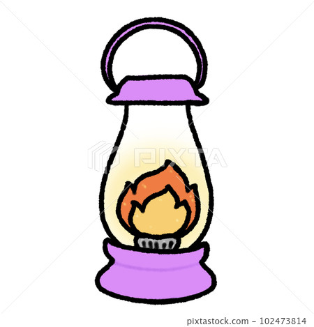 Hand-drawn Cute purple camping lantern, lamp, fire, Camping character design in doodle style Hand-drawn Cute purple camping lantern, lamp, fire, Camping character design in doodle style 102473814