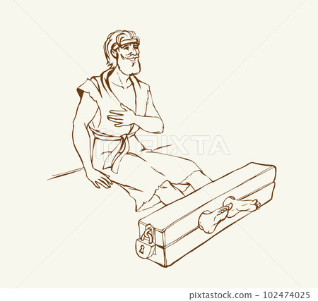 Paul and Silas in prison. Vector drawing Paul and Silas in prison. Vector drawing 102474025