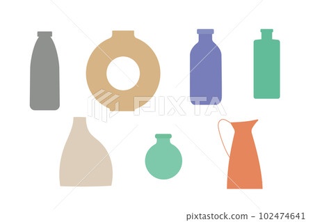 Minimalistic Ceramic Vases Shape vector illustrations for logo, icon, social media post, story, banner, poster. 102474641