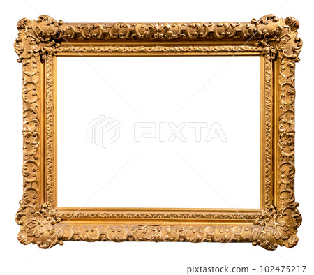 old horizontal wide baroque picture frame isolated old horizontal wide baroque picture frame isolated 102475217