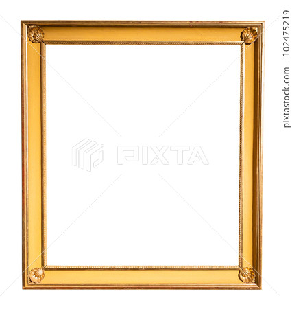 old vertical narrow rococo golden picture frame 102475219