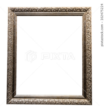 old vertical silver wooden picture frame isolated old vertical silver wooden picture frame isolated 102475224