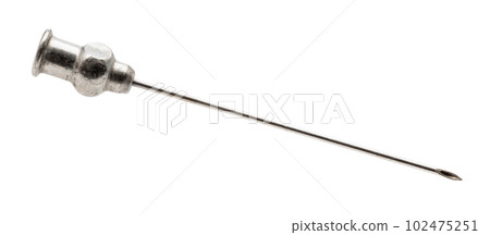 vintage steel hypodermic needle isolated on white vintage steel hypodermic needle isolated on white 102475251
