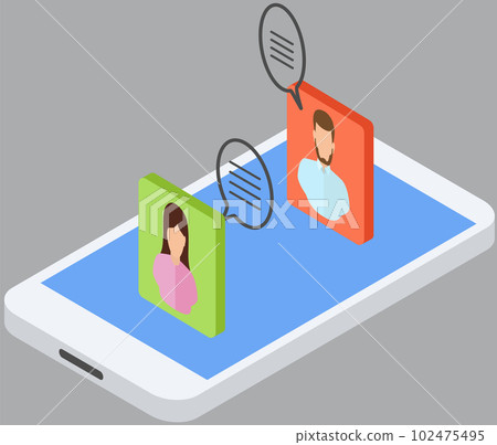App for chatting online mailing. Program, social network for virtual communication via Internet 102475495