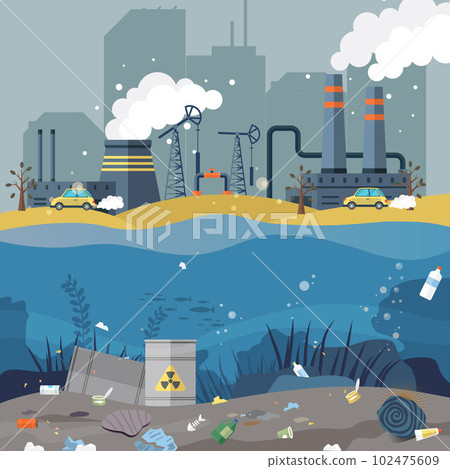 Ecological problem. Planet Earth is full of rubbish. Save the planet. Earth Day. Emissions from factories 102475609