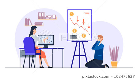 Company bankruptcy. Financial rescue, depressed businessman. Economic problem, financial crisis Company bankruptcy. Financial rescue, depressed businessman. Economic problem, financial crisis 102475627