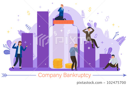 Company bankruptcy. Financial rescue, depressed businessmen. Economic problem, financial crisis 102475700